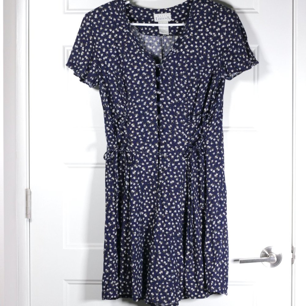 Vintage 90s Basic Editions Floral Button Up Romper Jumpsuit Playsuit